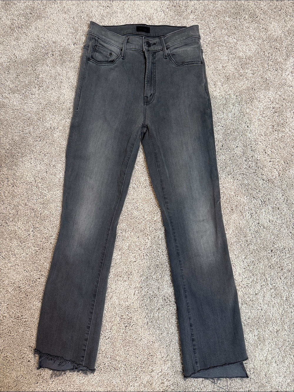 MOTHER The Insider Crop Step Fray Denim Jeans Dancing in the Moonlight Size 25